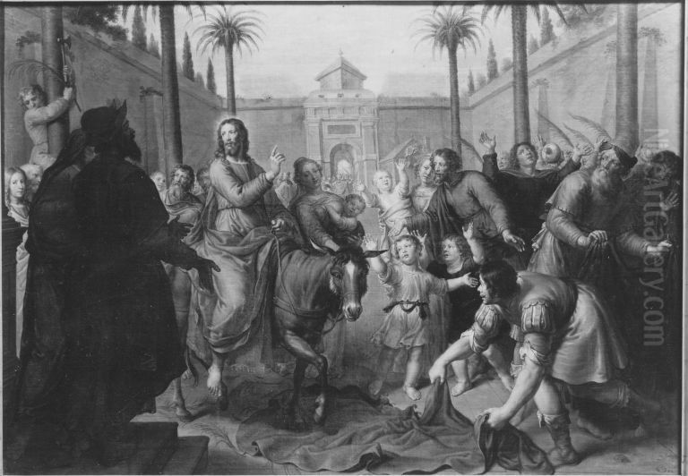 Einzug Christi in Jerusalem Oil Painting by Pieter van Lint