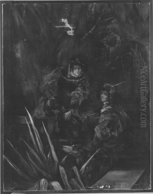Pagen Oil Painting by Fritz von Uhde