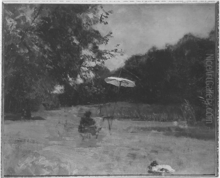 Parkstudie Oil Painting by Emil Jakob Schindler