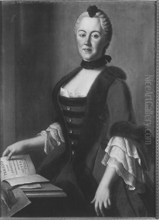 Kurfurstin Maria Antonie von Sachsen, Tochter Kaiser Karls VII Oil Painting by Pietro Rotari