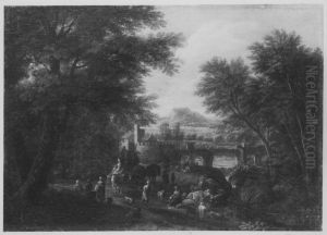 Landschaft mit Bogenbrucke
