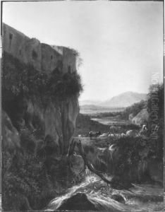 Landschaft mit Burgruine