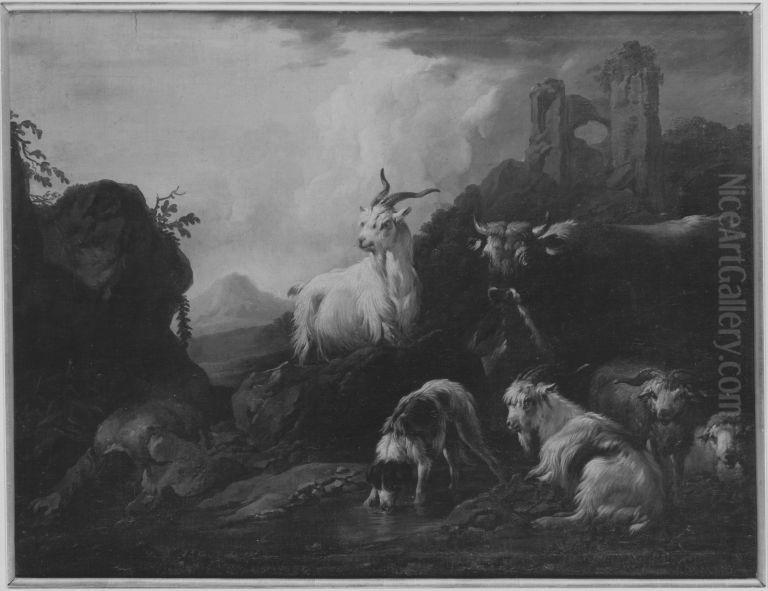 Landschaft mit Vieh Oil Painting by Johann Heinrich Tischbein