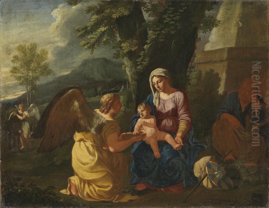 The Flight into Egypt Oil Painting by Charles Poerson