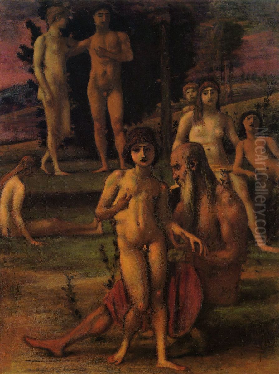 Goldenes Zeitalter I Oil Painting by Hans von Marees