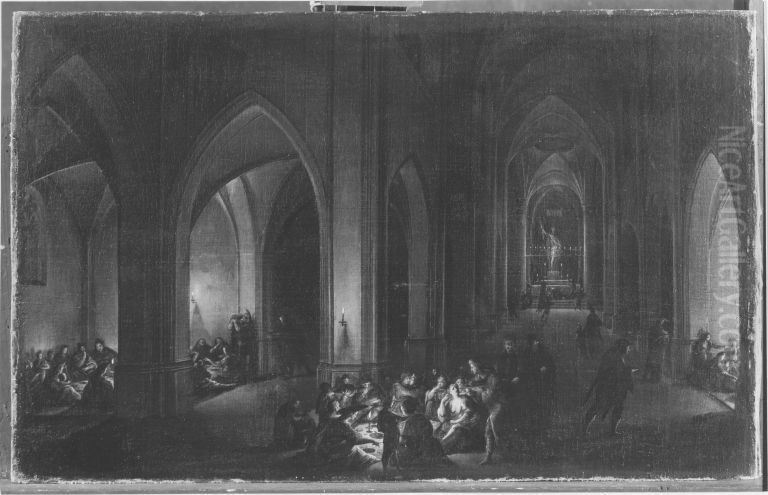 Gotische Kirchenarchitektur Oil Painting by Hendrik van Steenwijk II
