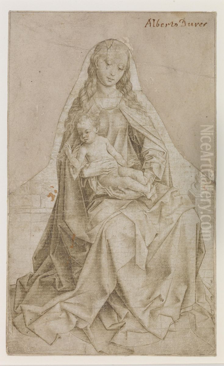 Madonna with Christ-Child Blessing Oil Painting by Rogier van der Weyden