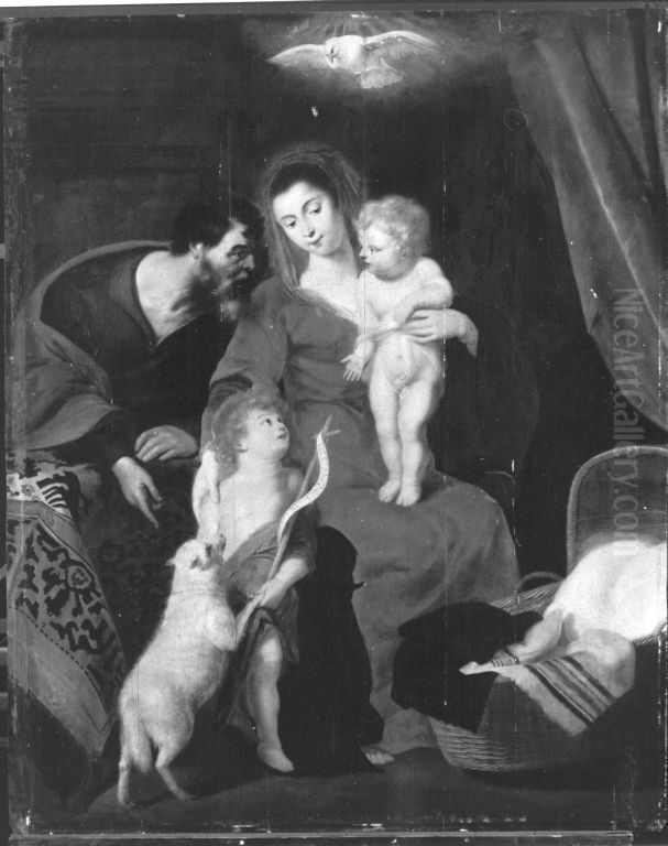 Holy Family with Saint John the Baptist as a Child Oil Painting by Cornelis Schut