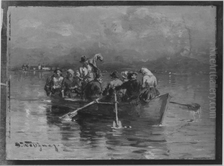 Heimfahrt Oil Painting by Josef Wopfner