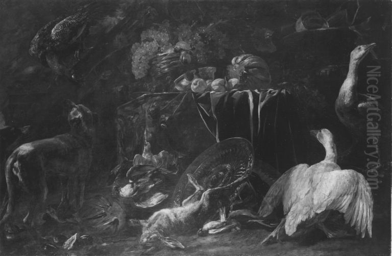 Stillleben mit Fruchten und Prunkschussel Oil Painting by Pieter Boel
