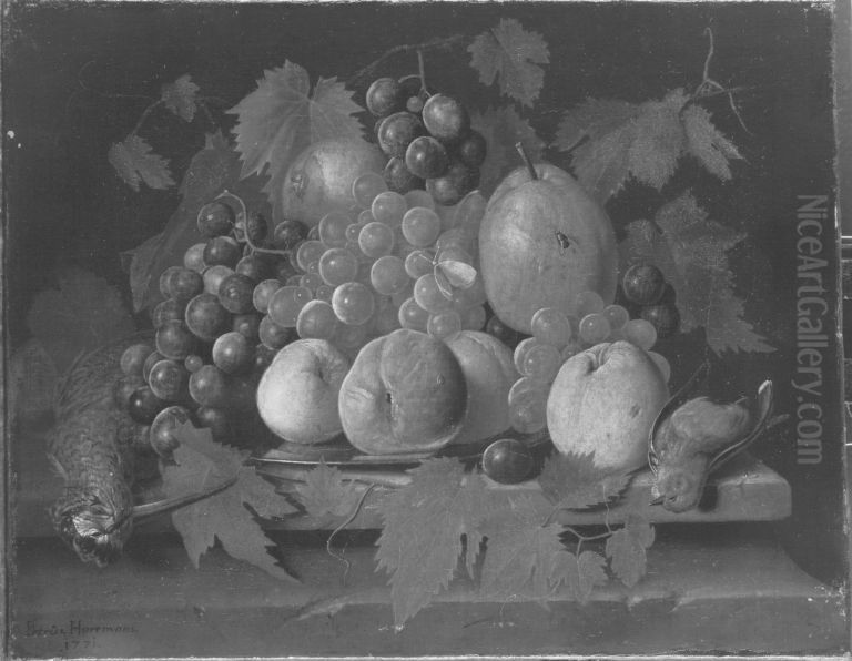 Stillleben mit Fruchten und toten Vogeln Oil Painting by Peter Jacob Horemans
