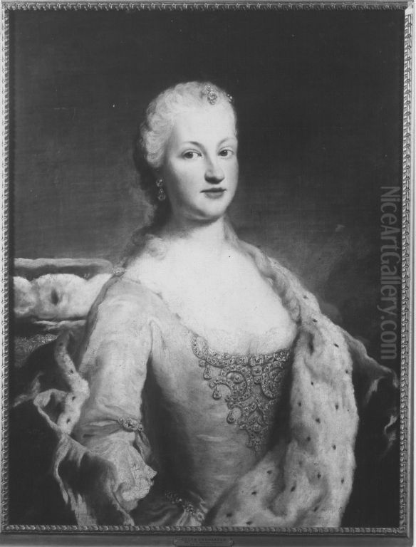 Bildnis der Maria Franziska Dorothea von Pfalz-Sulzbach, Herzogin von Zweibrucken-Birkenfeld (1724-1794) Oil Painting by Georg Desmarees