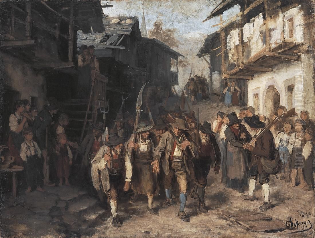 Das letzte Aufgebot Oil Painting by Franz Defregger