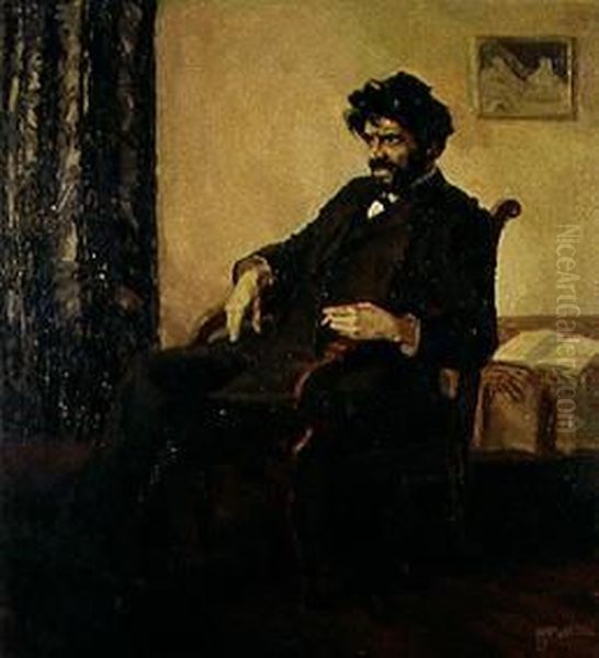 Der Dichter Ludwig Scharf Oil Painting by Albert Weisgerber