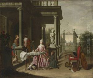 Der Fruhling (Johanna de Lasence beim Kaffee im Garten)