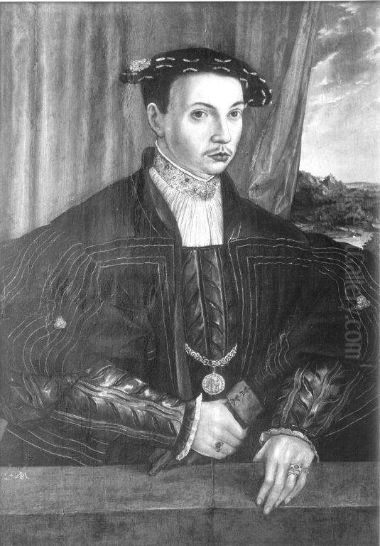 Herzog Albrecht V. von Bayern) Oil Painting by Michael Ostendorfer