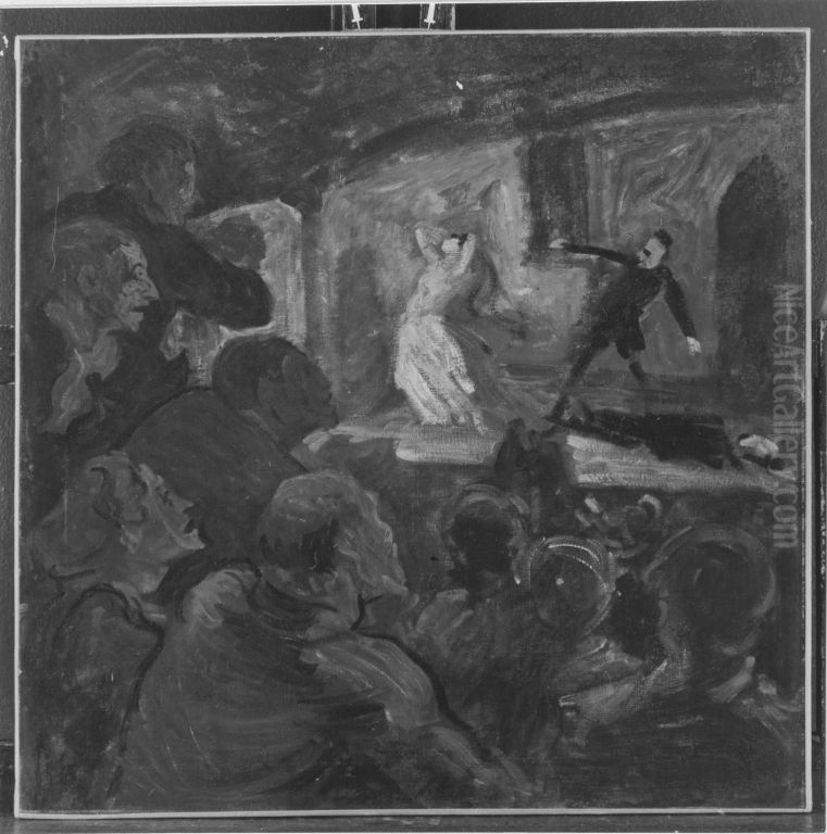 Das Drama Oil Painting by Honore Daumier
