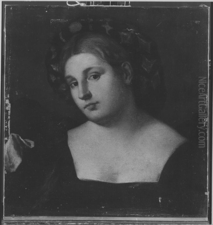 Bildnis einer Dame (nach Pordenone) Oil Painting by August Wolf