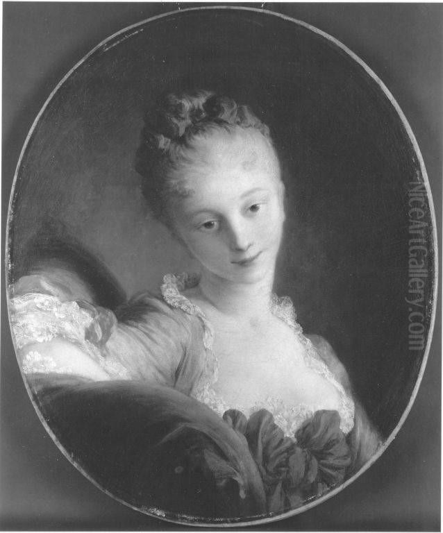 Bildnis einer jungen Dame (Marie-Madeleine Guimard ?) Oil Painting by Jean-Honore Fragonard