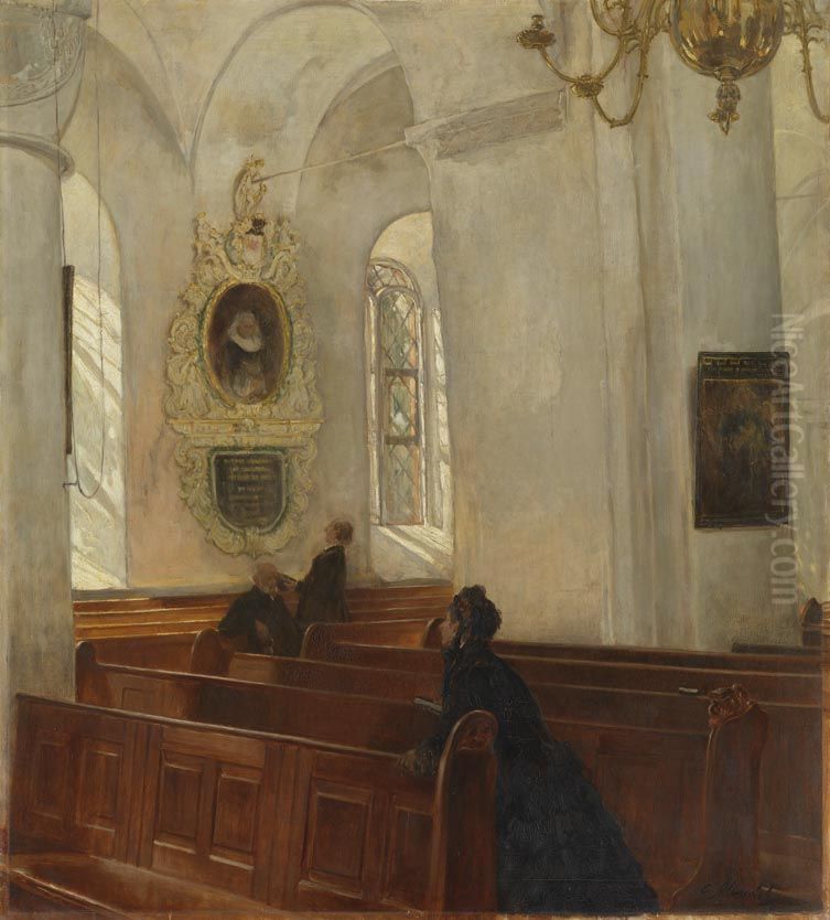 Alte Kirche in (Bad) Segeberg Oil Painting by Carl Albrecht