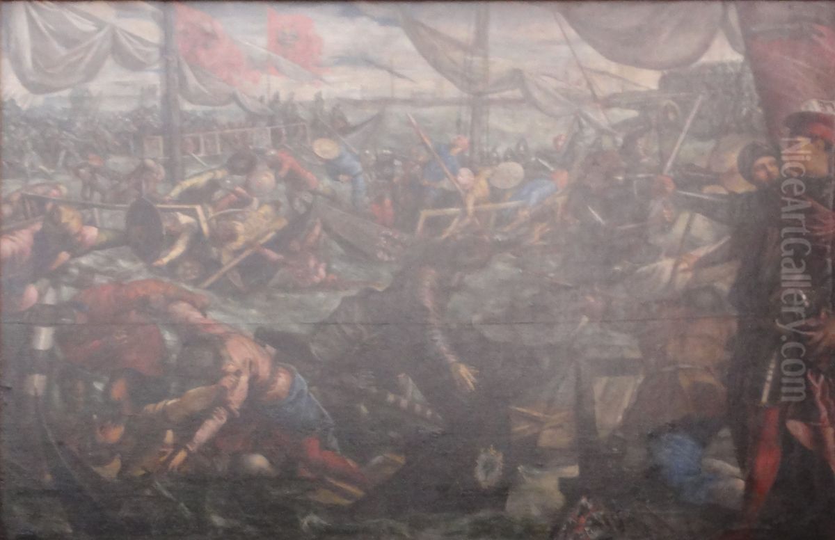 Schlacht auf der Etsch Oil Painting by Jacopo Tintoretto
