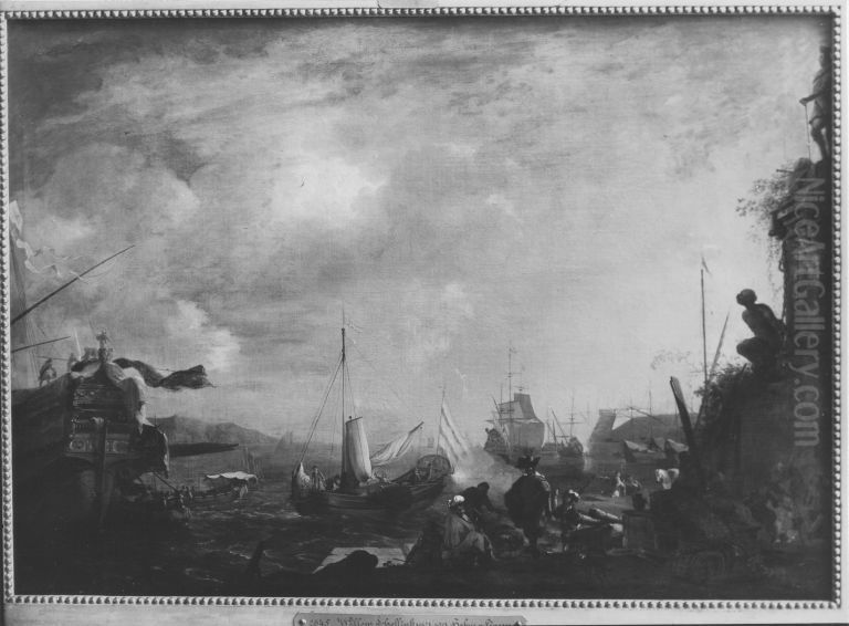Hafen von Livorno Oil Painting by Willem Schellinks
