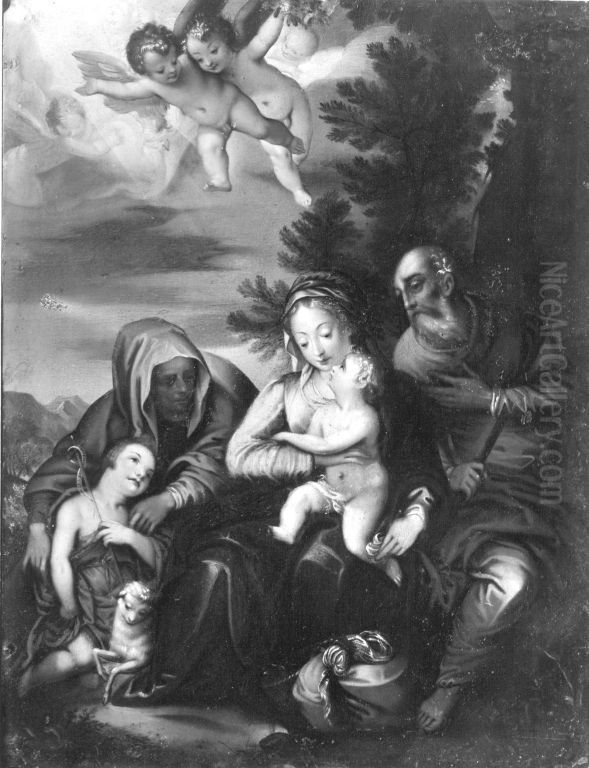 Heilige Familie Oil Painting by Hans Rottenhammer