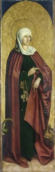 Die hl. Margarethe (Martha?) Ruckseite: Hl. Afra Oil Painting by Bartholomaus Zeitblom