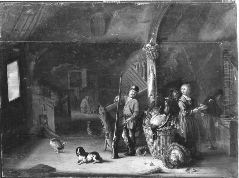 Jager in der Kuche Oil Painting by Gerrit Lundens