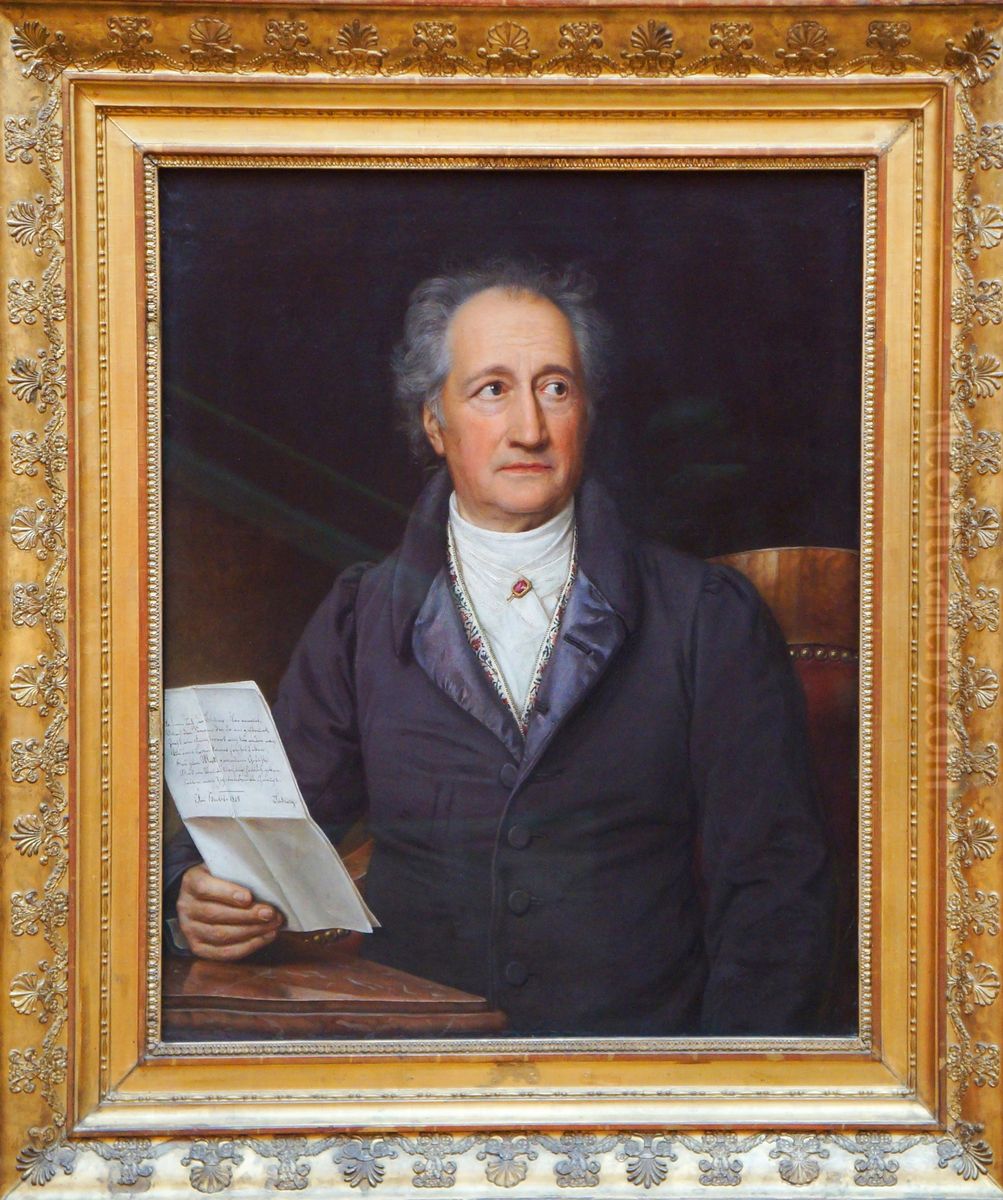 Johann Wolfgang von Goetheat age 79 Oil Painting by Joseph Karl Stieler