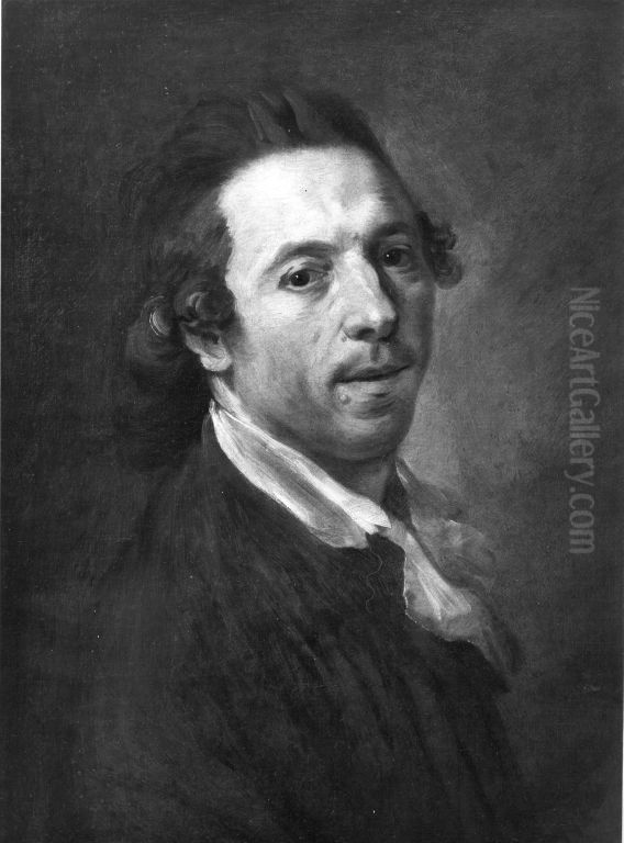 Jugendliches Selbstbildnis Oil Painting by Johann Georg Edlinger