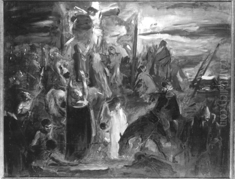 Kreuzigung Oil Painting by Leo Samberger
