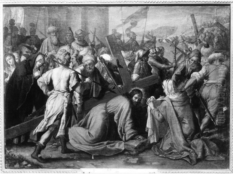 Christ, carrying the Cross, meets Veronica Oil Painting by Adam Elsheimer