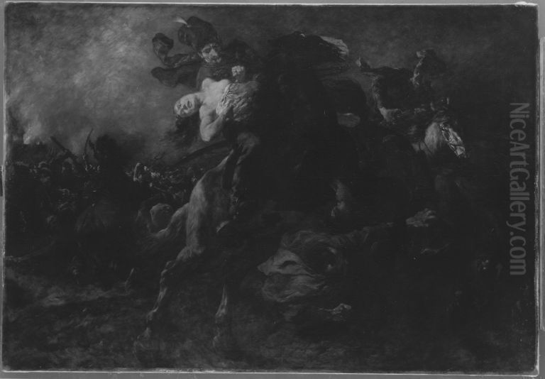 Kroaten Oil Painting by Wilhelm Von Diez