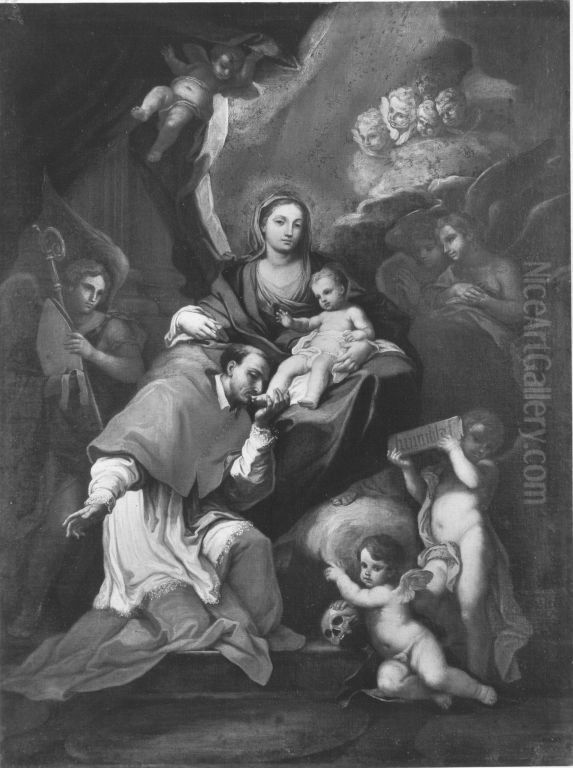 Hl. Carolus Oil Painting by Carlo Maratta or Maratti