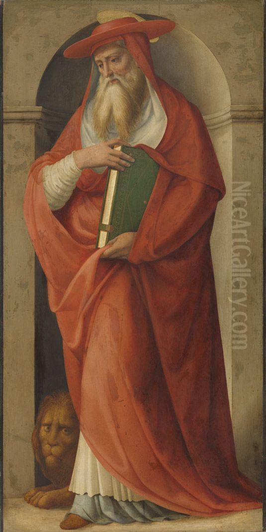 Hl. Hieronymus Oil Painting by Francesco Granacci