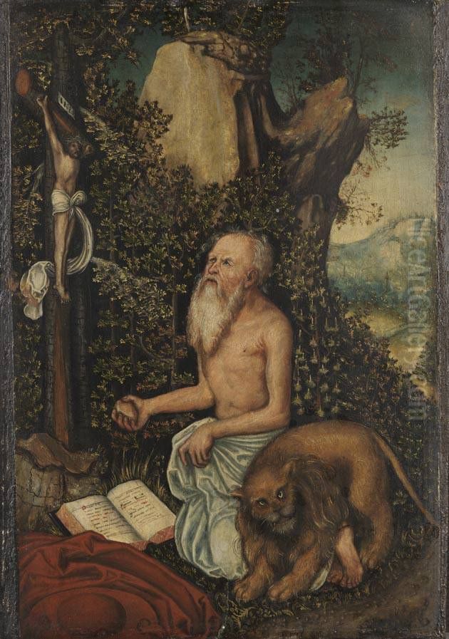 Hl. Hieronymus als Busser Oil Painting by Lucas Cranach the Elder