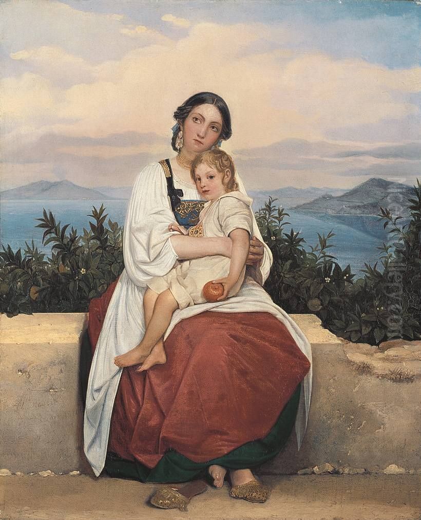 Procidanerin mit ihrem Kind Oil Painting by Leopold Robert