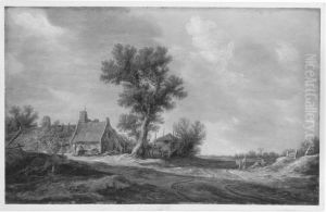 Flachlandschaft mit Bauernhof