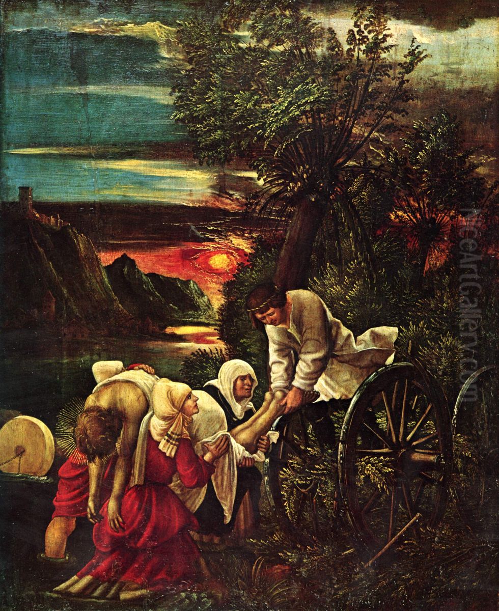Floriansfolge, Szenen zur Legende des Hl. Florian, Szene: Gefangennahme des Hl. Florian Oil Painting by Albrecht Altdorfer