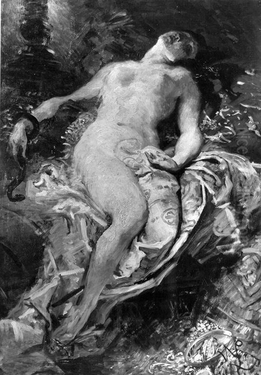 Kleopatra Oil Painting by Wilhelm Lindenschmit the Younger