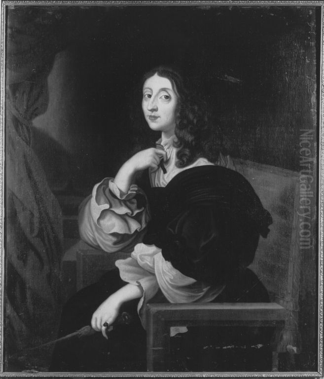 Konigin Christina von Schweden Oil Painting by Sebastien Bourdon