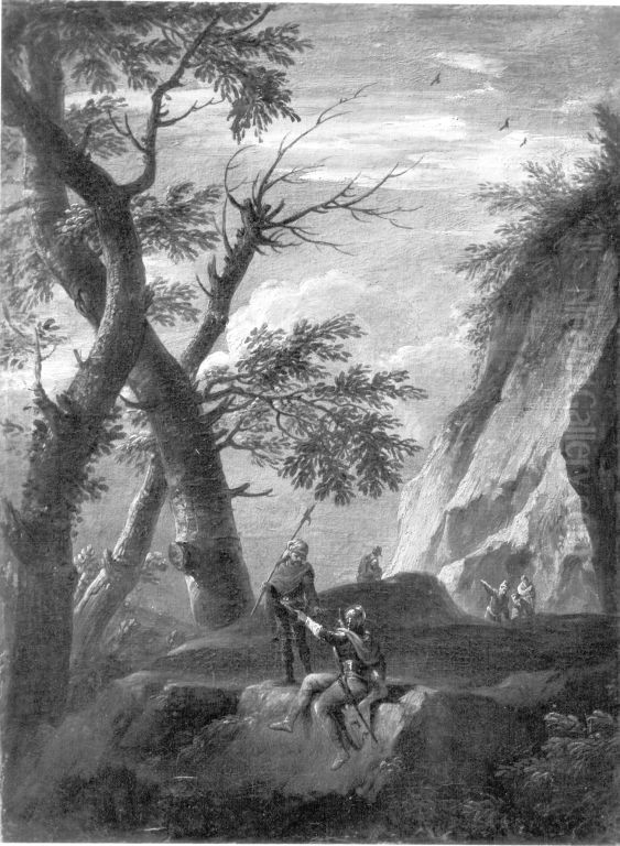 Gebirgslandschaft Oil Painting by Salvator Rosa