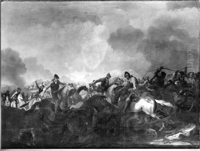 Gefechtsstuck Oil Painting by Rugendas, Georg Philipp I