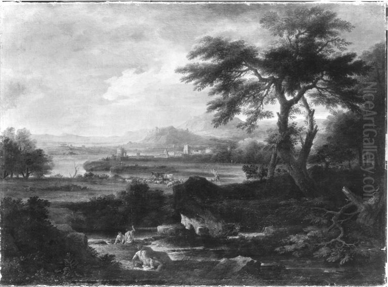 Italienische Landschaft Oil Painting by Gaspard Dughet