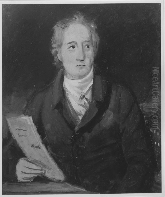 Johann Wolfgang von Goethe (Olskizze) Oil Painting by Joseph Karl Stieler