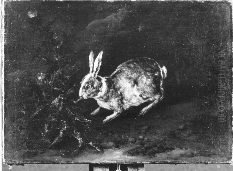 Kaninchen Oil Painting by Philipp Ferdinand de Hamilton