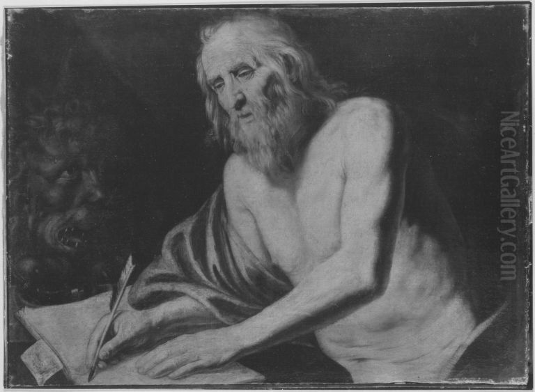 Hl. Hieronymus Oil Painting by Pietro Testa