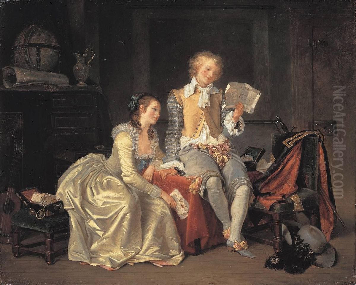Ich lese sie mit Freuden wieder Oil Painting by Marguerite Gerard