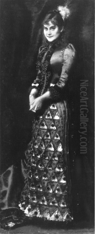Irene von Keller, die Frau des Kunstlers Oil Painting by Albert von Keller